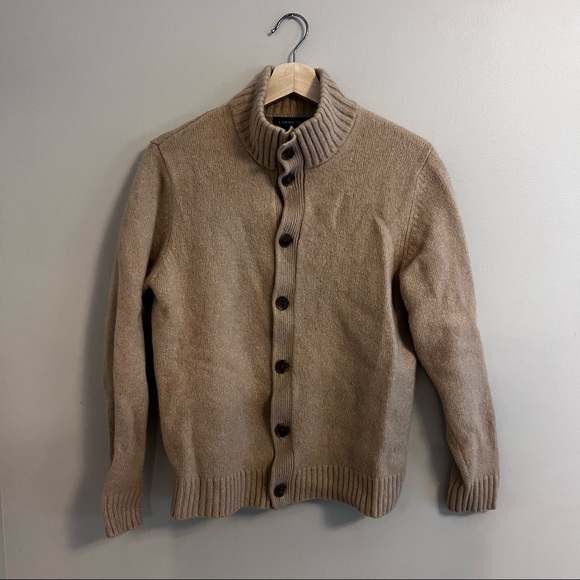 Vintage Wool Cashmere Lands’ End Cardigan Size L - Picture 2 of 5